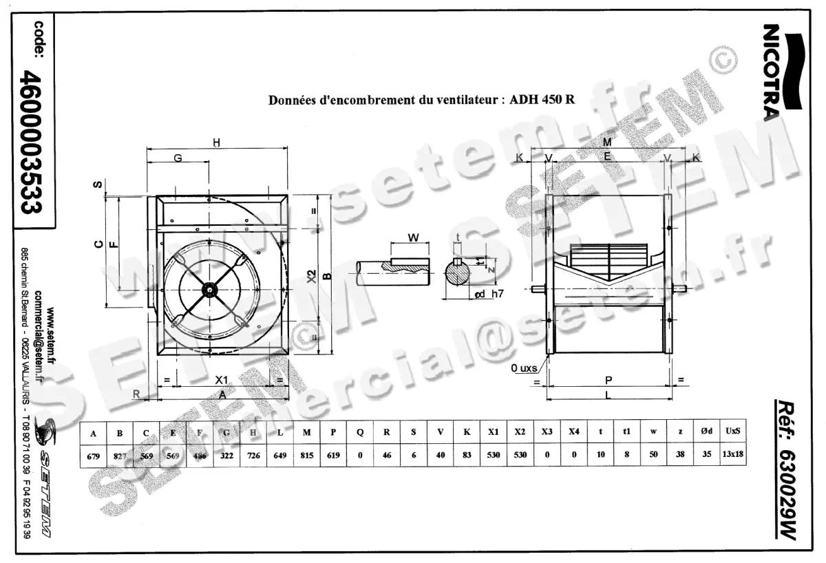4624003533-VENTILATEUR NICOTRA GEBHARDT VRE ADH450R *630029W* 2