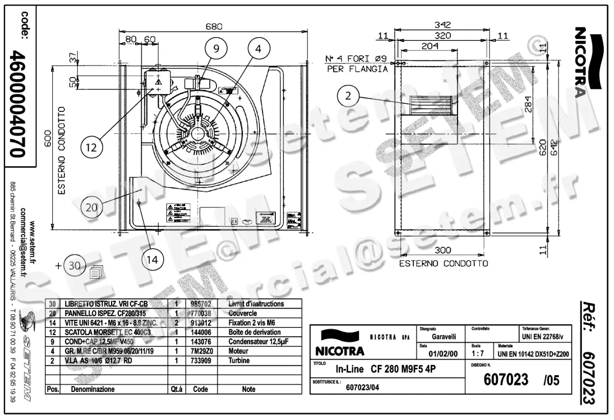 4624004070-CAISSON NICOTRA GEBHARDT CF280 550W 4P M230V 1V M9F5 *607023*