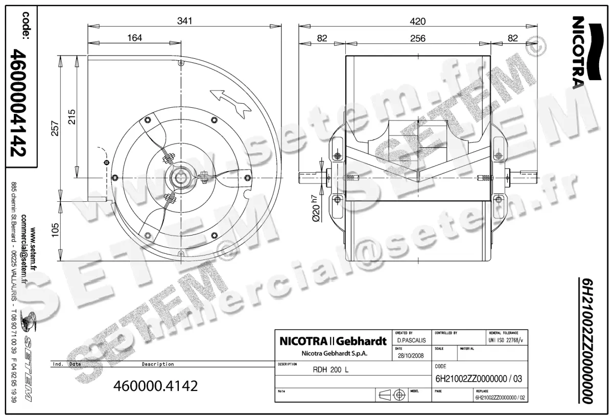 4624004142-VENTILATEUR NICOTRA GEBHARDT RDH200L *6H21002ZZ0000000* 2