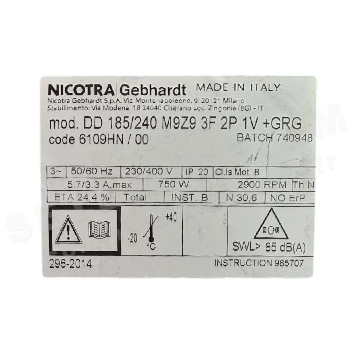 4624004204-VENTILATEUR NICOTRA GEBHARDT DD185/240 M9Z9 +GRG *6109HN*