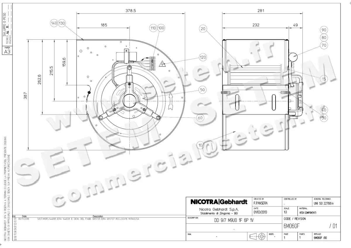 4624004235-VENTILATEUR NICOTRA GEBHARDT DD9/7 150W 6P M230V 1V M9U0 *6M06GF*