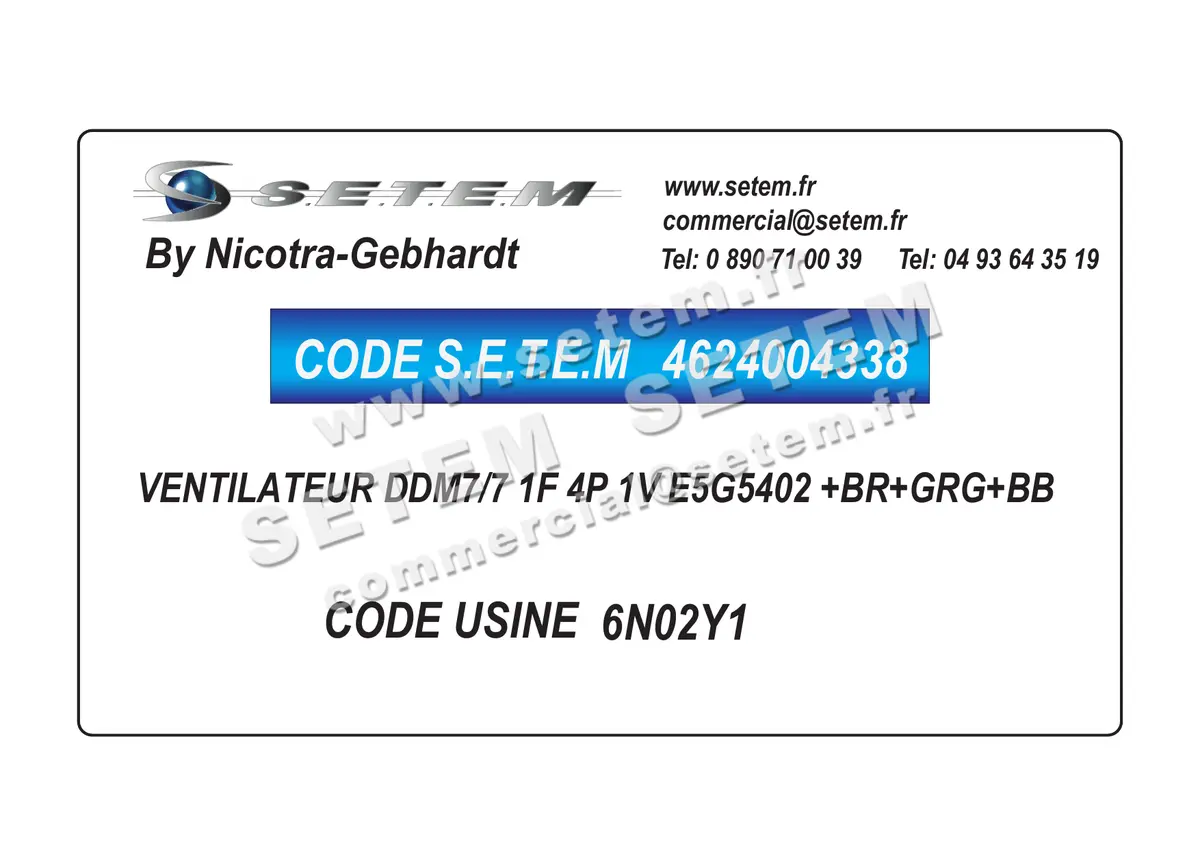 4624004338-VENTILATEUR NICOTRA GEBHARDT DDM7/7 1F 4P 1V E5G5402 +BR+GRG+BB *6N02Y1*