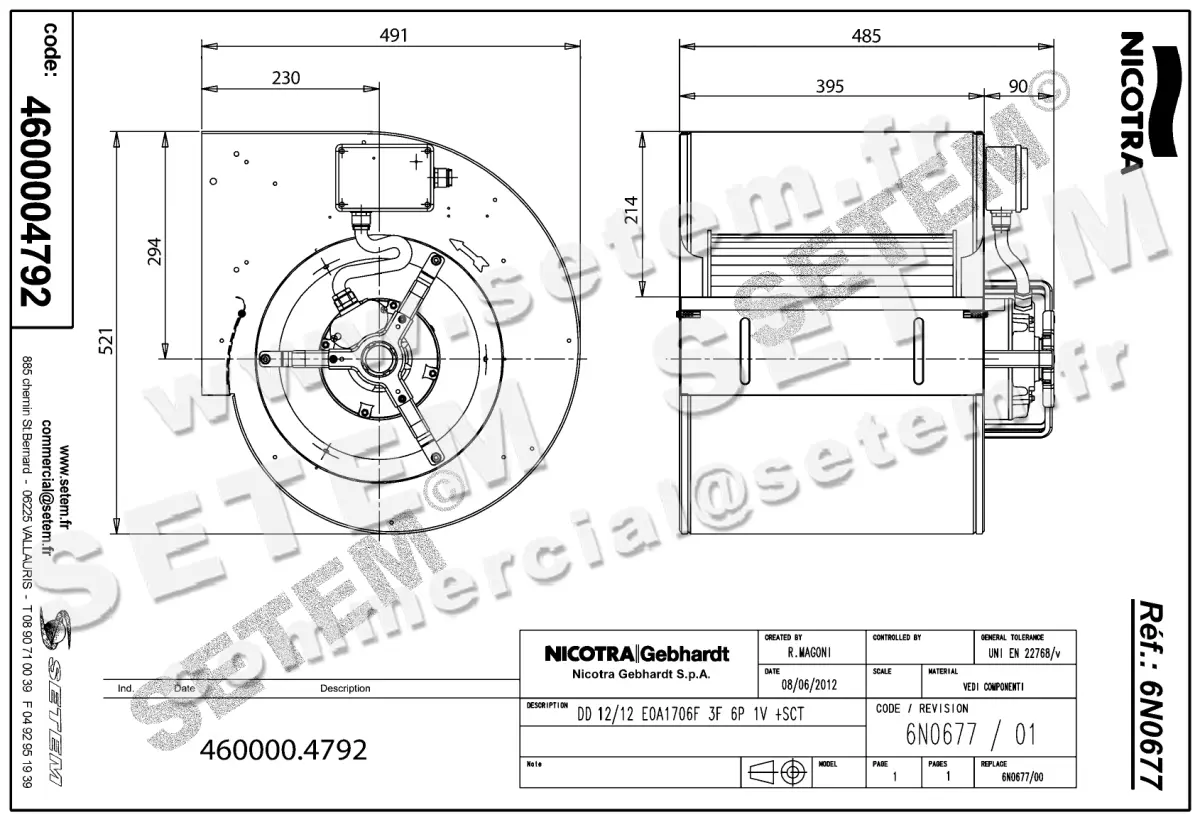4624004792-VENTILATEUR NICOTRA GEBHARDT DD12/12 1300W 6P T230/400V 1V E0A1706F +BB *6N0677* 2