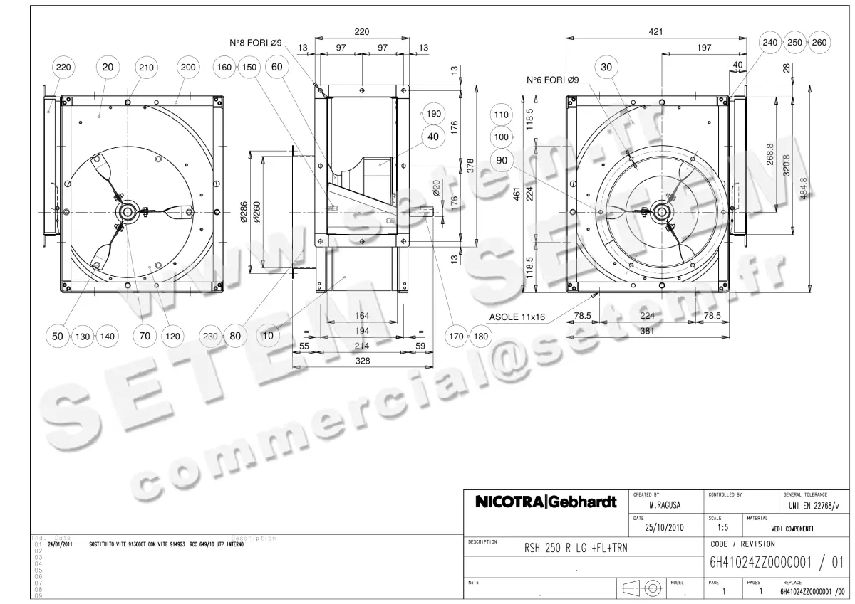 4624005009-VENTILATEUR NICOTRA GEBHARDT RSH250R LG *6H41024ZZ0000001*