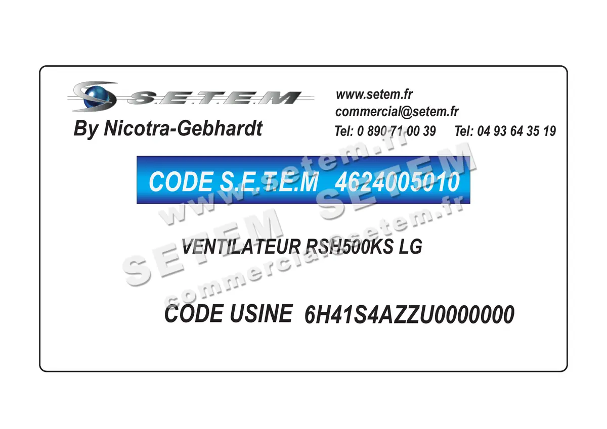 4624005010-VENTILATEUR NICOTRA GEBHARDT RSH500KS LG *6H41S4AZZU0000000* 2