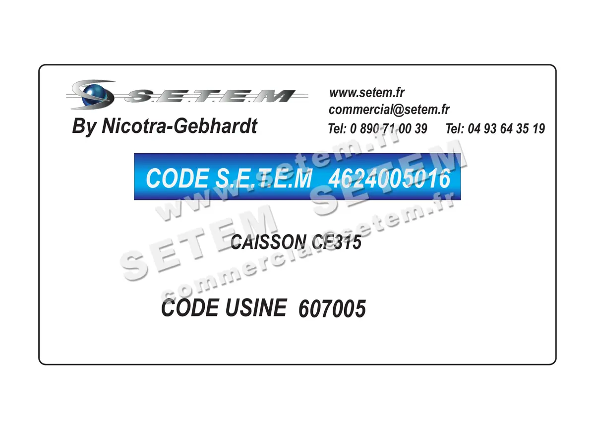 4624005016-CAISSON NICOTRA GEBHARDT CF315 *607005*