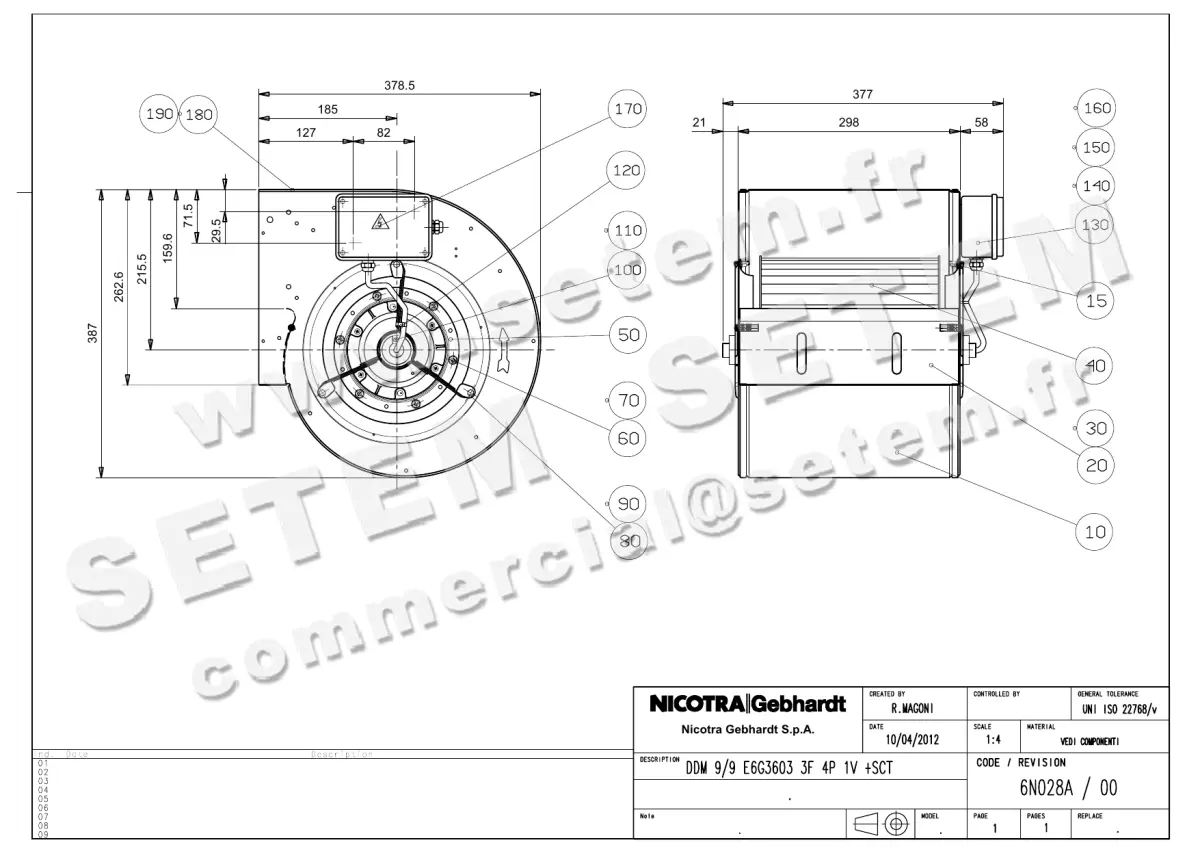 4624005019-VENTILATEUR NICOTRA GEBHARDT DDM9/9 550W 4P T230/400V 1V E6G3603 +BB *6N028A* 2