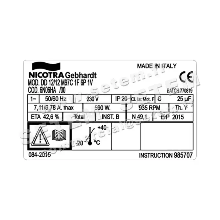 4624005044-VENTILATEUR NICOTRA GEBHARDT DD12/12 590W 6P M230V 1V M97C *6N06HA* 3