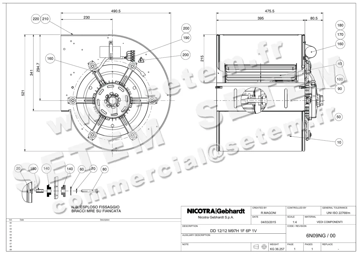 4624005052-VENTILATEUR NICOTRA GEBHARDT DD12/12 1100W 6P M230V 1V M97H *6N09NG* 4