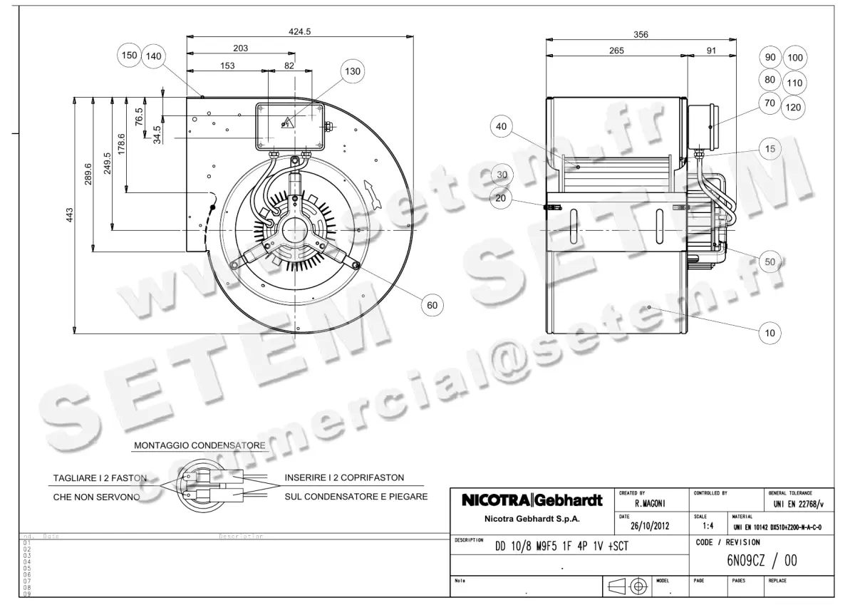 4624005081-VENTILATEUR NICOTRA GEBHARDT DD10/8 M9F5 1F 4P 1V +BB *6N09CZ*