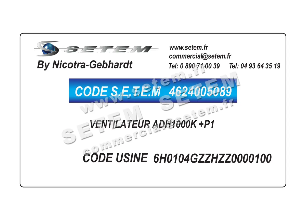 4624005089-VENTILATEUR NICOTRA GEBHARDT ADH1000K +P1 *6H0104GZZHZZ0000100* 2
