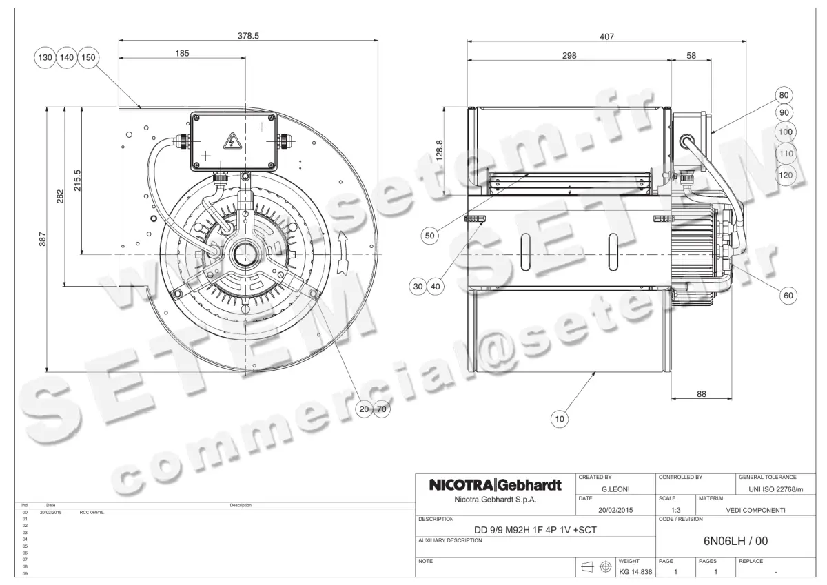 4624005101-VENTILATEUR NICOTRA GEBHARDT DD9/9 M92H 1F 4P 1V *6N06LH*