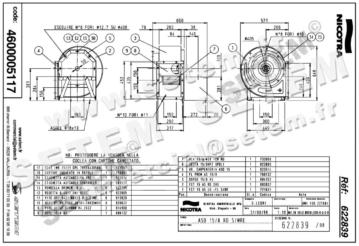 4624005117-VENTILATEUR NICOTRA GEBHARDT ASD15/8RD *622839*