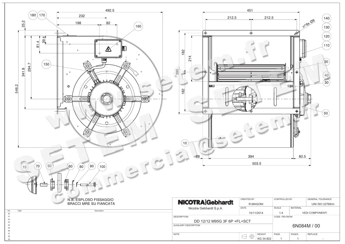 4624005126-VENTILATEUR NICOTRA GEBHARDT DD12/12 M95G 3F 6P +BR+BB *6N084M*