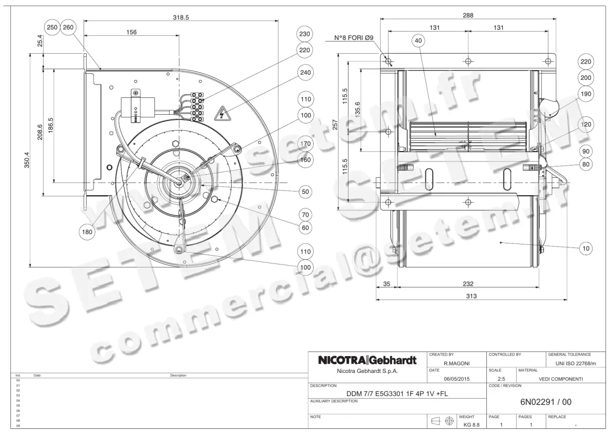 4624005127-VENTILATEUR NICOTRA GEBHARDT DDM7/7 147W 4P M230V 1V E5G3301 +BR *6N02291*