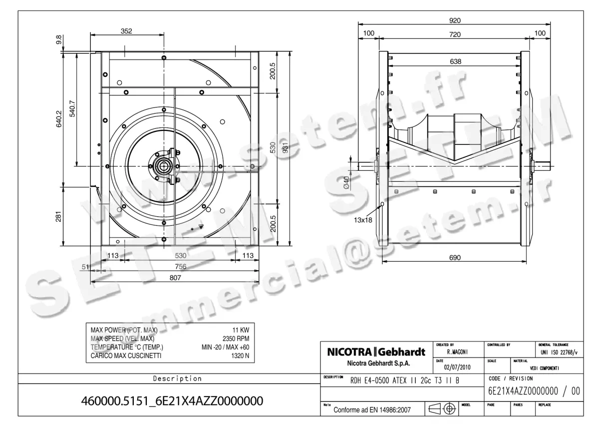 4624005151-VENTILATEUR NICOTRA GEBHARDT RDH.E4.0500 ATEX II2GCT3IIB *6E21X4AZZ0000000*