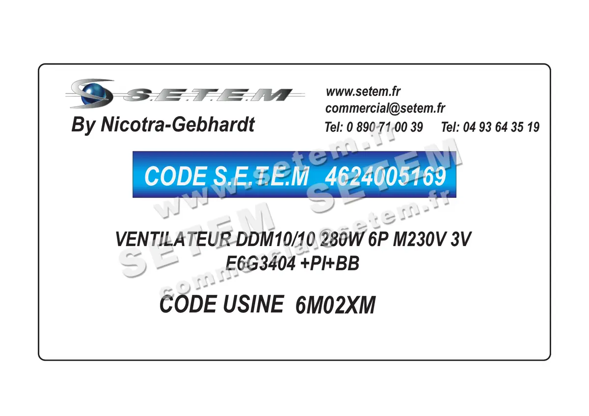 4624005169-VENTILATEUR NICOTRA GEBHARDT DDM10/10 280W 6P M230V 3V E6G3404 +PI+BB *6M02XM*