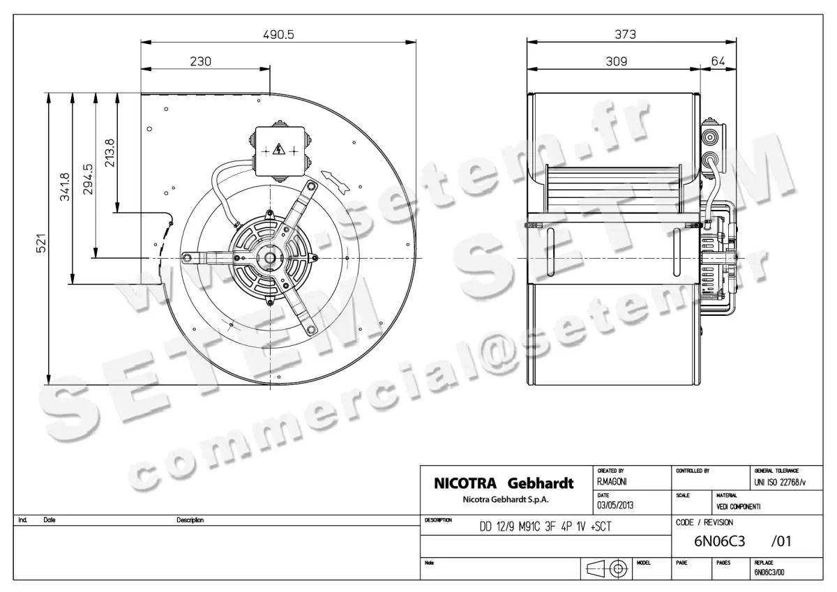 4624005174-VENTILATEUR NICOTRA GEBHARDT DD12/9 1500W 4P T230/400V 1V M91C +BB *6N06C3*