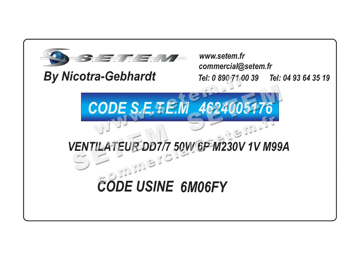 4624005176-VENTILATEUR NICOTRA GEBHARDT DD7/7 50W 6P M230V 1V M99A *6M06FY* 2