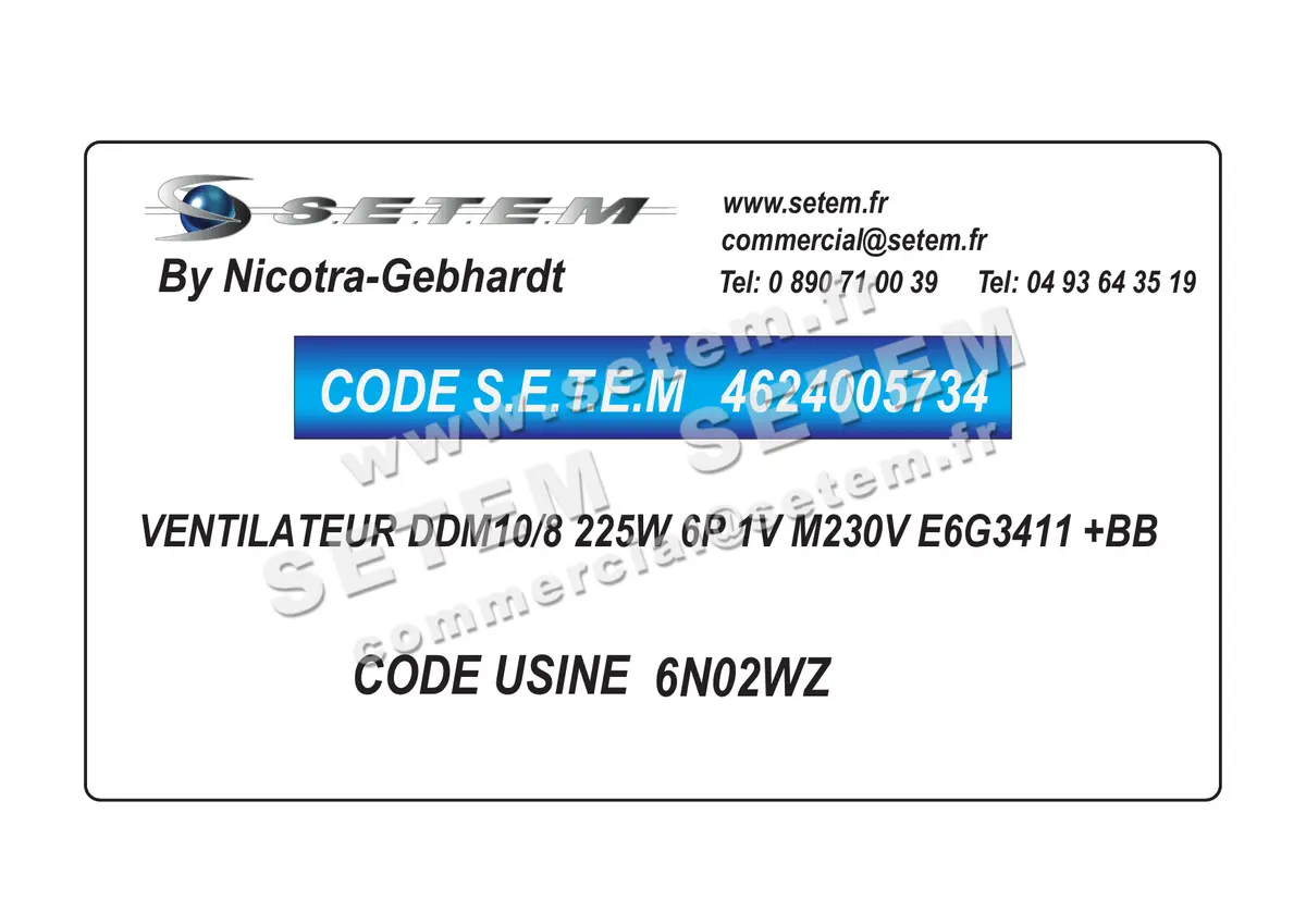 4624005734-VENTILATEUR NICOTRA GEBHARDT DDM10/8 225W 6P 1V M230V E6G3411 +BB *6N02WZ* 2