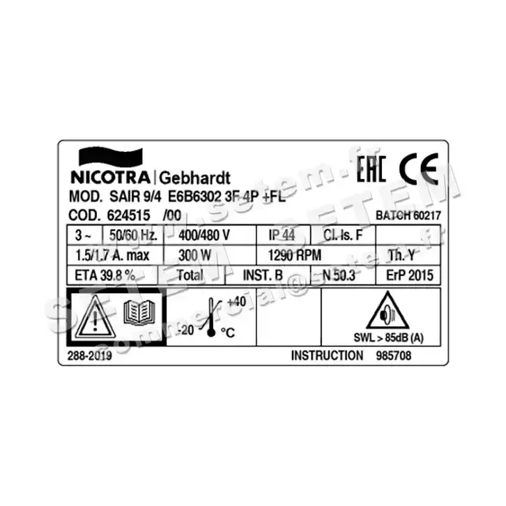 4624005916-VENTILATEUR NICOTRA GEBHARDT SAIR9/4RD E6B6302 +BR *624515* 3