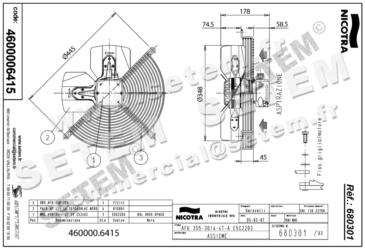 4624006415-VENTILATEUR NICOTRA GEBHARDT AFK355.30/4.4TA E5C2203 *680301* 2