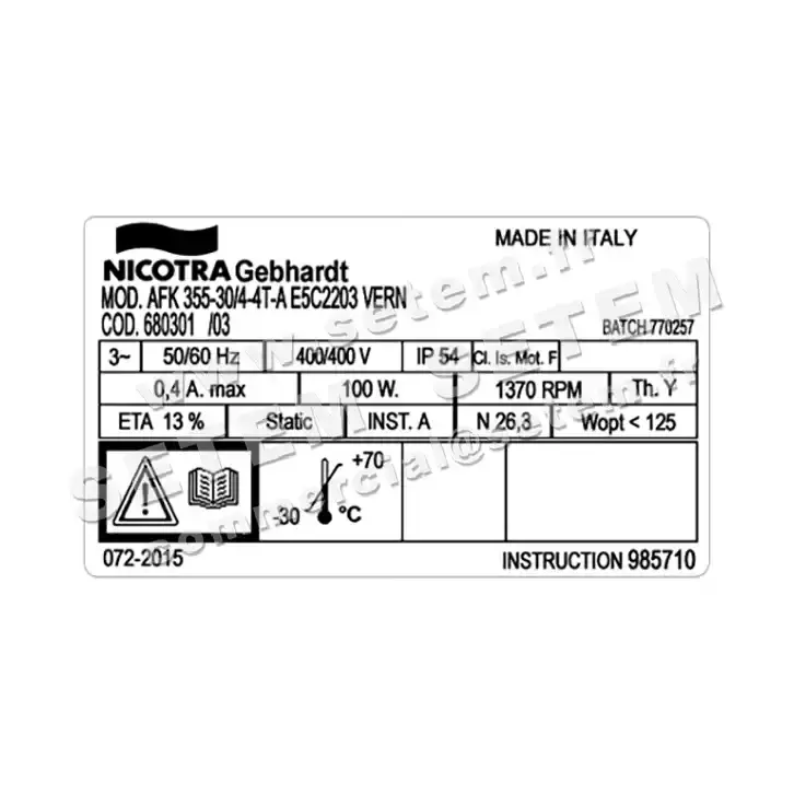 4624006415-VENTILATEUR NICOTRA GEBHARDT AFK355.30/4.4TA E5C2203 *680301* 3