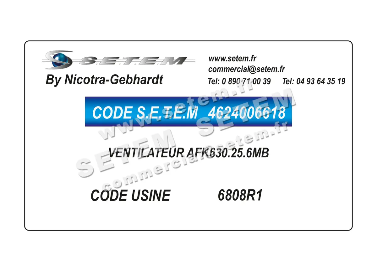 4624006618-VENTILATEUR NICOTRA GEBHARDT AFK630.25.6MB *6808R1* 2