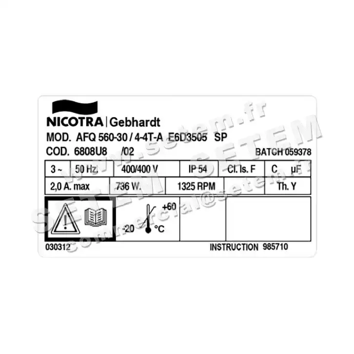 4624006780-VENTILATEUR NICOTRA GEBHARDT AFQ560.30/4.4TA E6D3505 *6808U8* 3