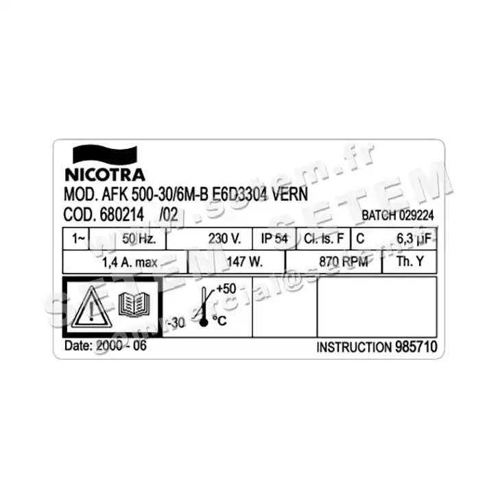 4624006877-VENTILATEUR NICOTRA GEBHARDT AFK500.30/6M.B E6D3304 *680214* 3