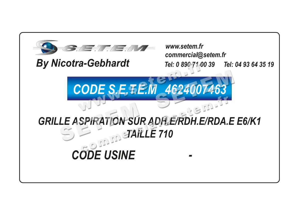 4624007463-GRILLE D'ASPIRATION NICOTRA GEBHARDT SUR ADH.E/RDH.E/RDA.E E6/K1 TAILLE 710