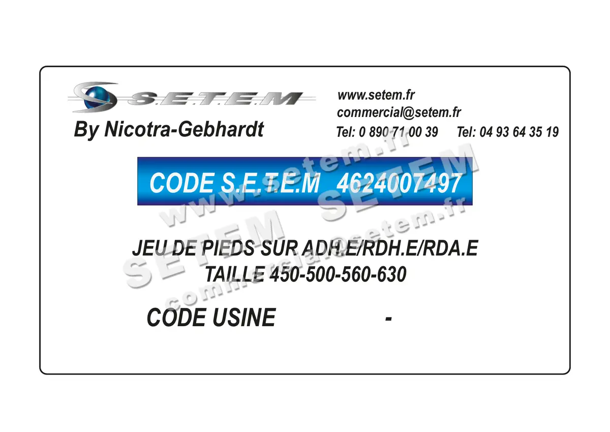 4624007497-JEU DE PIEDS SUR ADH.E/RDH.E/RDA.E TAILLE 450-500-560-630 NICOTRA GEBHARDT 4