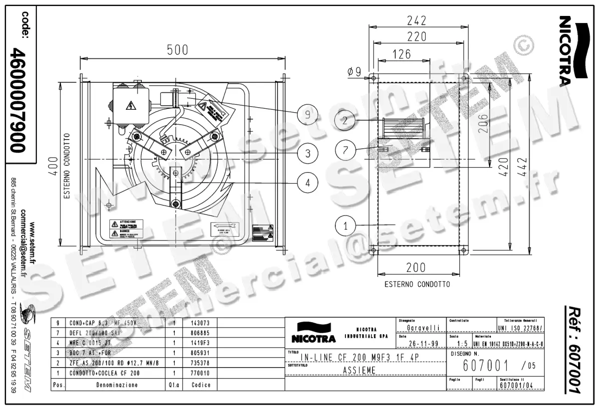 4624007900-CAISSON NICOTRA GEBHARDT CF200 147W 4P M230V M9F3 *607001* 2