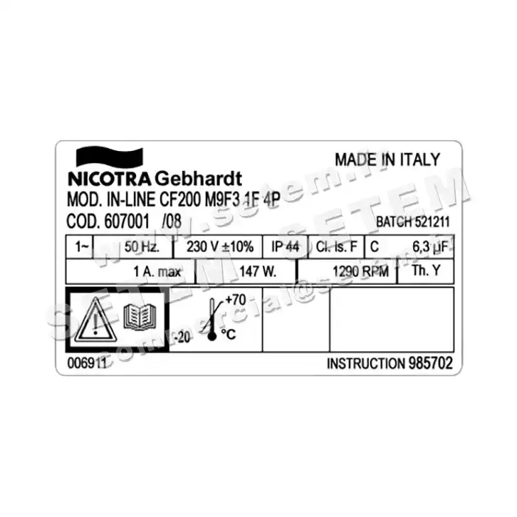 4624007900-CAISSON NICOTRA GEBHARDT CF200 147W 4P M230V M9F3 *607001* 3