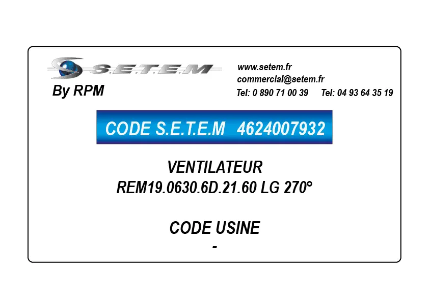 4624007932-VENTILATEUR REM19.0630.6D.21.60 LG 270°