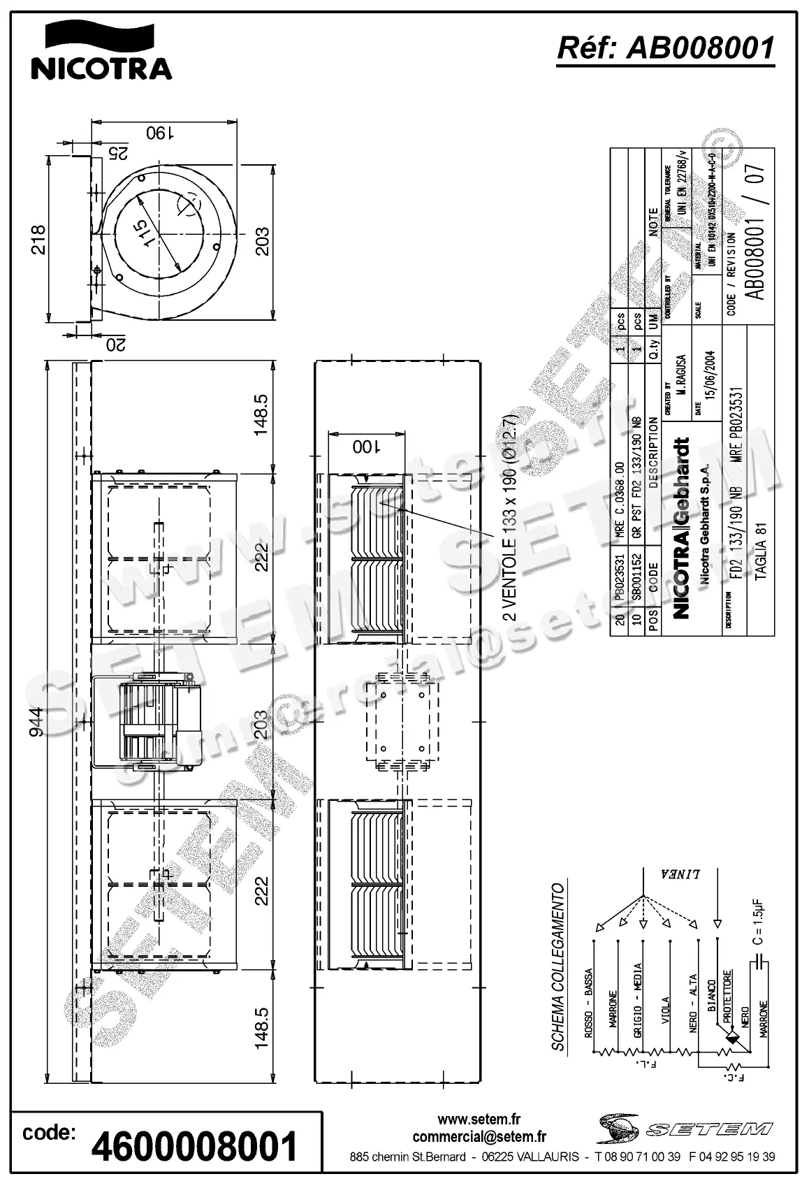 4624008001-GMV NICOTRA GEBHARDT FD2.133/190NB MRE PB023531 *AB008001* 2