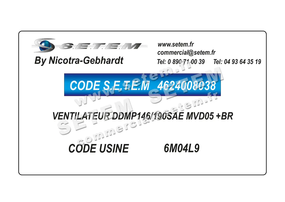 4624008038-VENTILATEUR NICOTRA GEBHARDT DDMP146/190SAE MVD05 +BR *6M04L9*