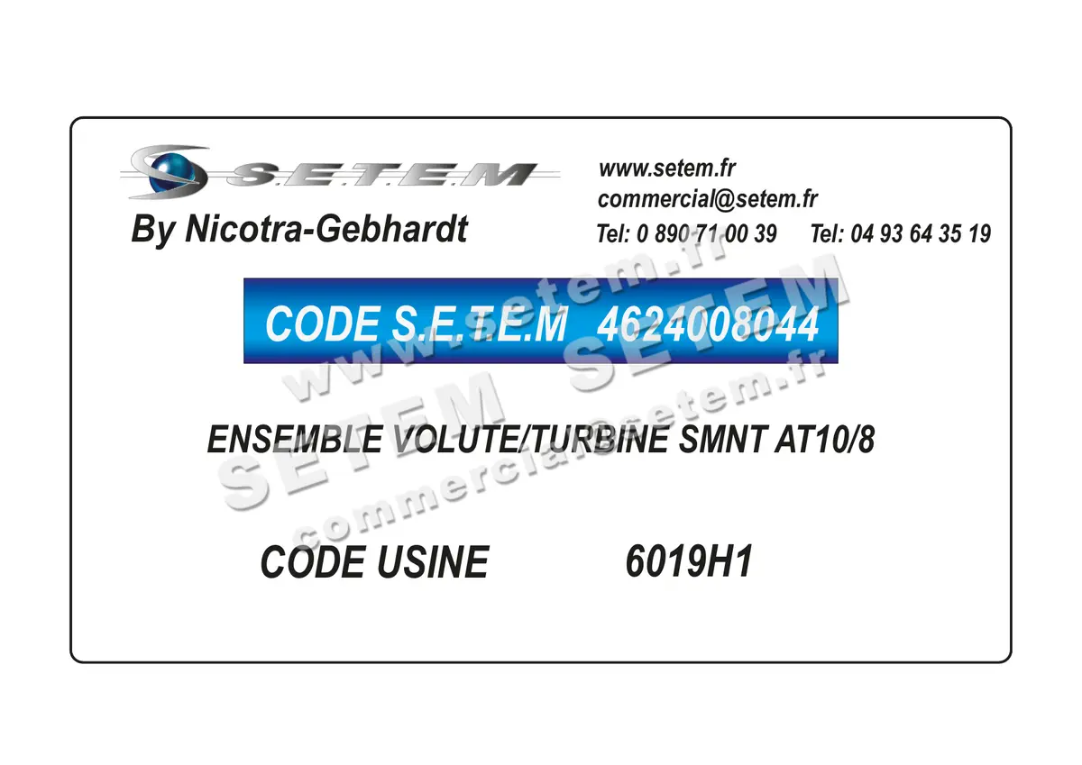 4624008044-ENSEMBLE VOLUTE/TURBINE NICOTRA GEBHARDT SMNT AT10/8 *6019H1* 5
