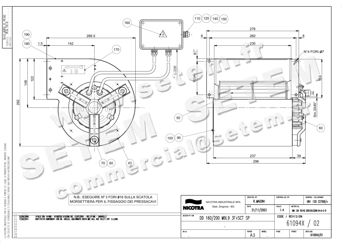 4624008116-VENTILATEUR NICOTRA GEBHARDT DD160X200 750W 2P T400V 1V M9L9 *61094X*