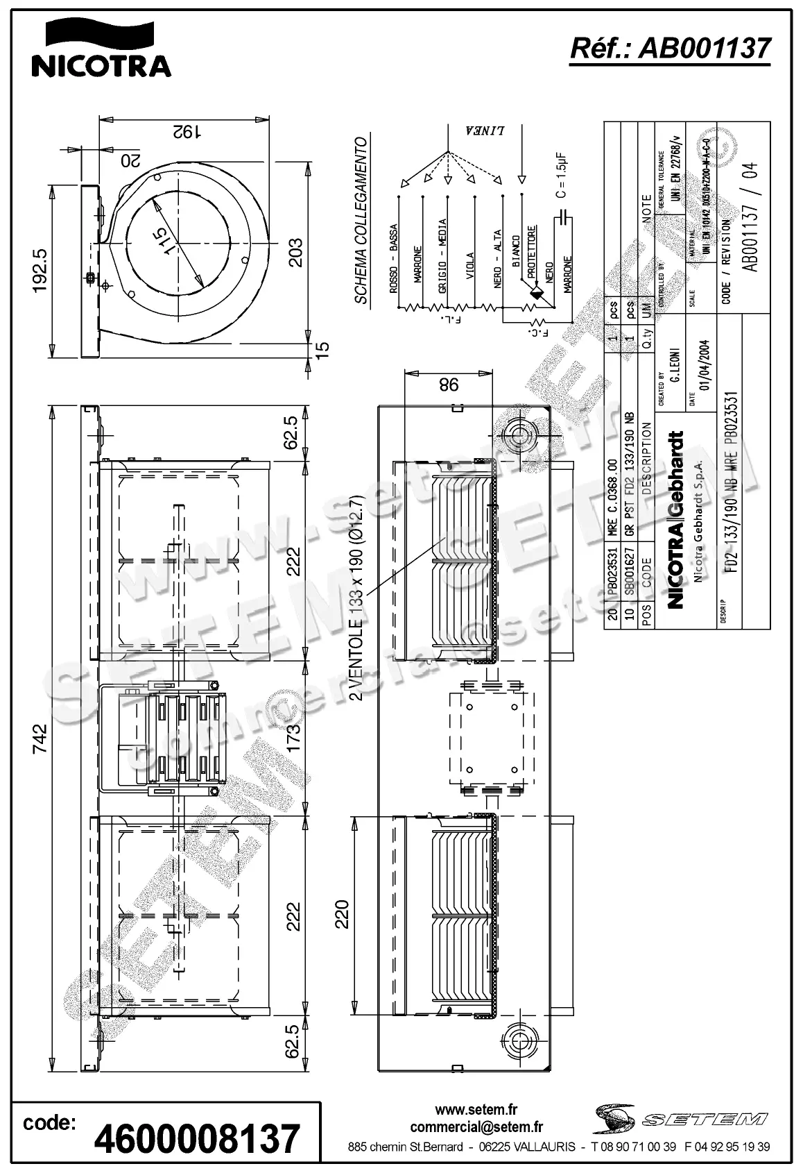 4624008137-GMV NICOTRA GEBHARDT FD2.133/190NB MRE PB023531 *AB001137* 2