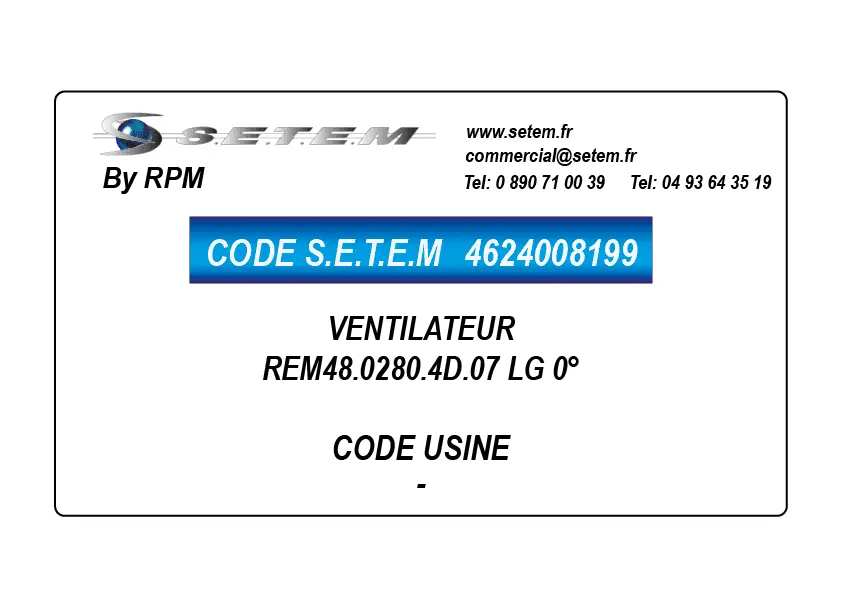 4624008199-VENTILATEUR REM48.0280.4D.07 LG 0°