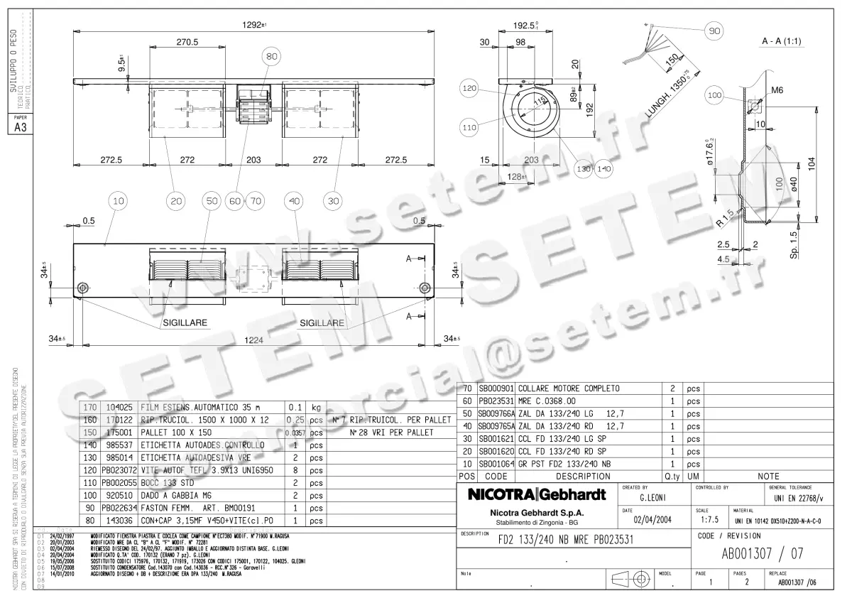 4624008307-GMV NICOTRA GEBHARDT DPA133/240NB PB023531 *AB001307*