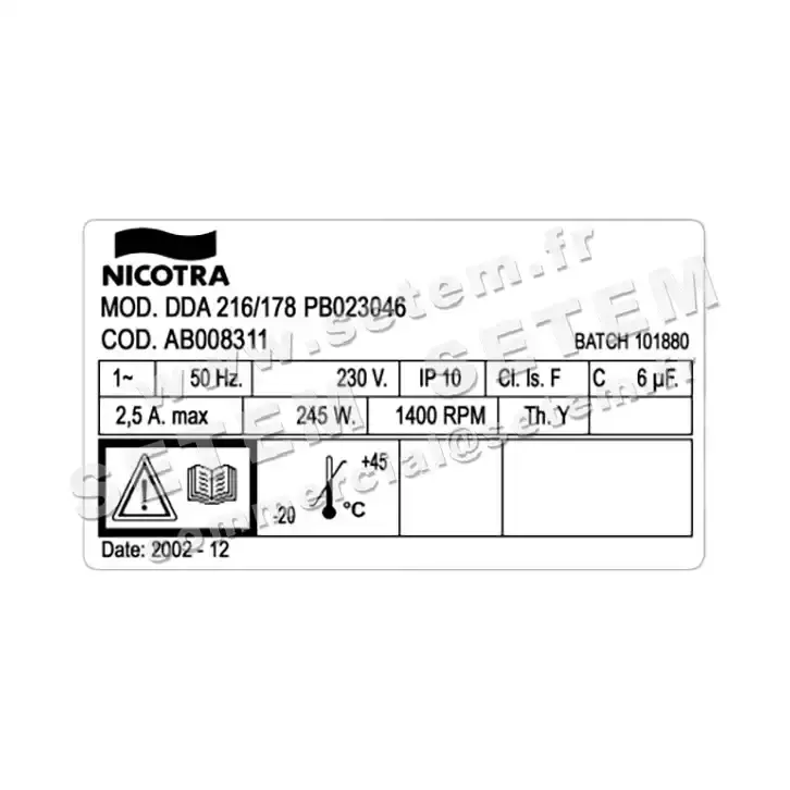 4624008311-GMV NICOTRA GEBHARDT DDA216/178 PB023046 *AB008311* 2