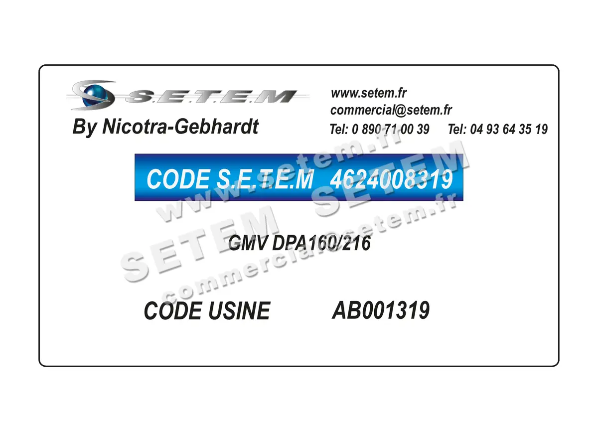 4624008319-GMV NICOTRA GEBHARDT DPA160/216 *AB001319*
