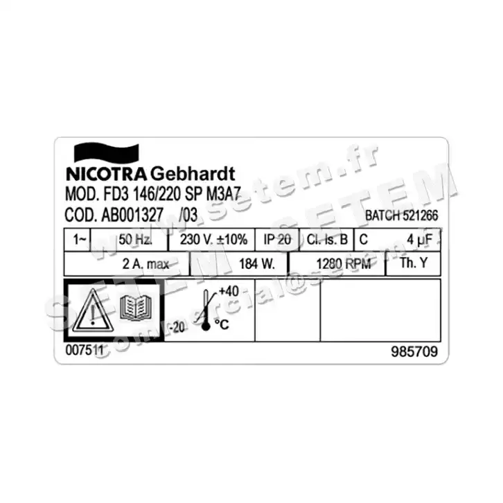 4624008327-GMV NICOTRA GEBHARDT FD3.146/220 DMA146X220 SP M3A7 *AB001327* 3