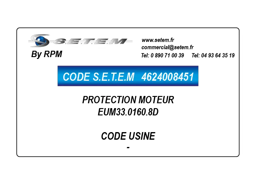 4624008451-PROTECTION MOTEUR EUM33.0160.8D