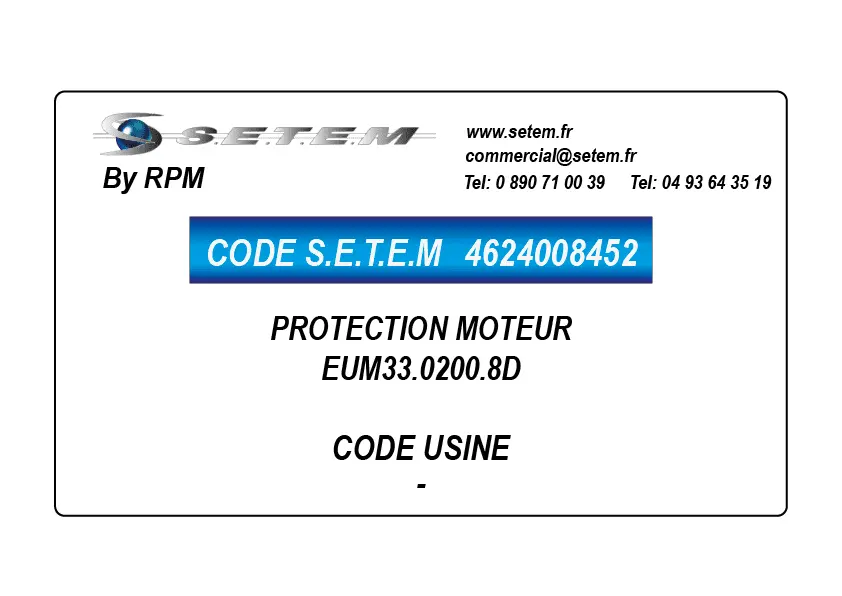 4624008452-PROTECTION MOTEUR EUM33.0200.8D