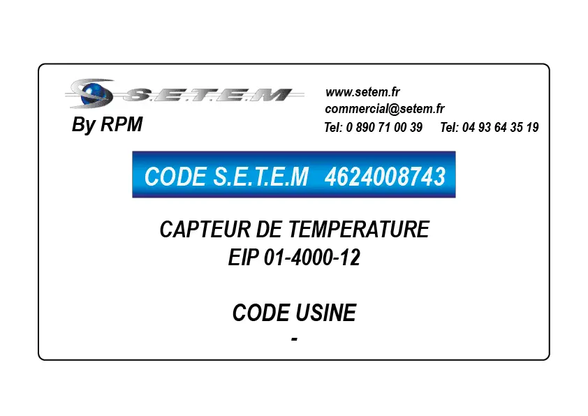 4624008743-CAPTEUR DE TEMPERATURE EIP 01-4000-12