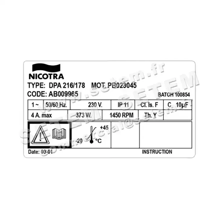 4624008965-GMV NICOTRA GEBHARDT DPA216/178NB MRE PB023045 *AB009965* 3