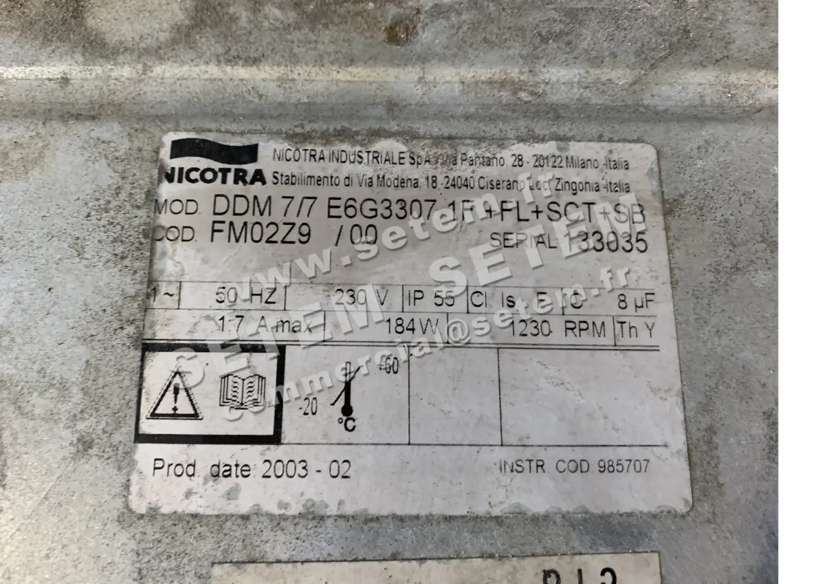 4624009026-VENTILATEUR NICOTRA GEBHARDT DDM7/7 E6G3307 1F +FL+SCT+SB *FM02Z9*